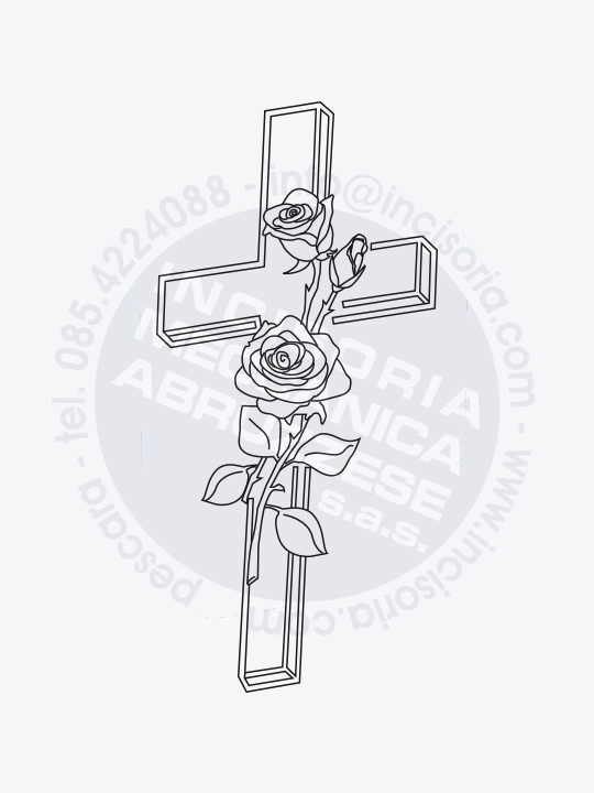 Croce con rosa