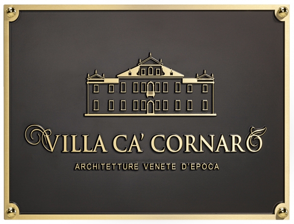 Es241 targa ottone brunito